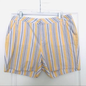 Andrew Marc New York Yellow & White Striped Shorts